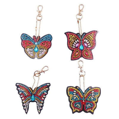 Colorful Butterflies - Diamond Painting Keychain - Home Craftology