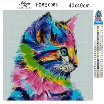 Colorful Cat - Diamond Painting Kit - Home Craftology