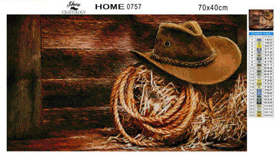 Cowboy Hat and Lasso - Diamond Painting Kit - Home Craftology