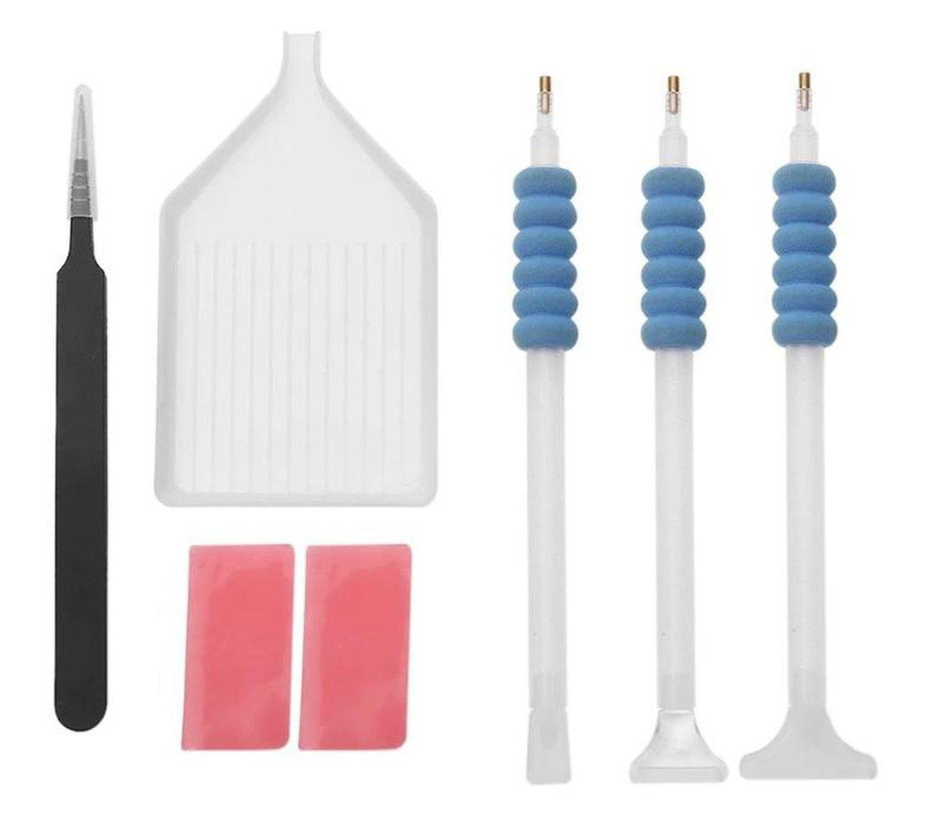 Accessories Set Diamond Painting Tools Pen Tweezers, Plate Glue, Stora –  Diamond Painting Kits