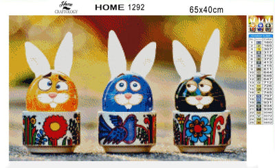 Egg Bunnies - Diamond Painting Kit - Home Craftology