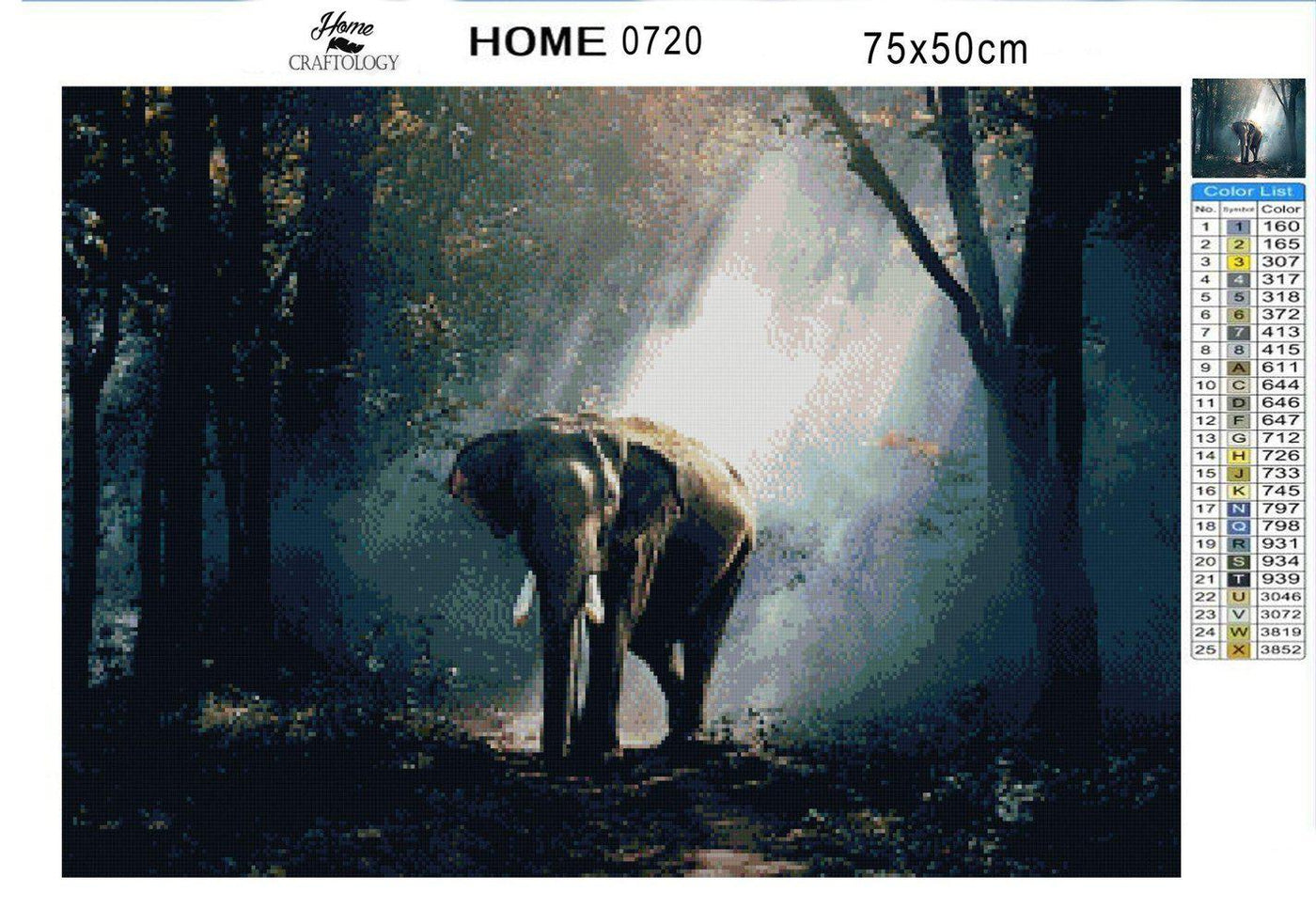 Elephant in the Forest - Diamond Painting Kit - Home Craftology