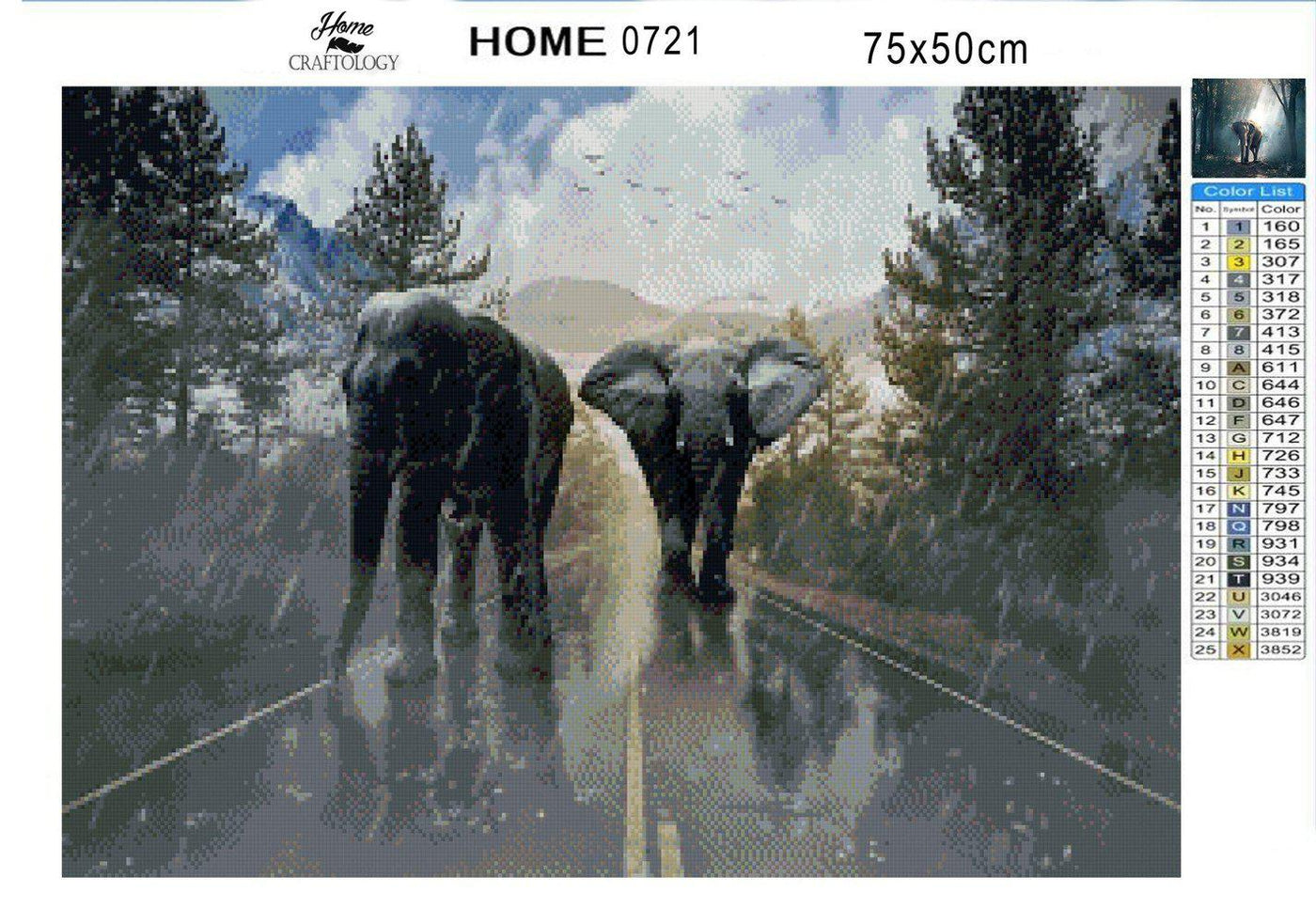 Elephant in the Storm - Diamond Painting Kit - Home Craftology
