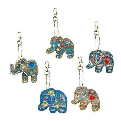 Elephants - Diamond Painting Keychain - Home Craftology