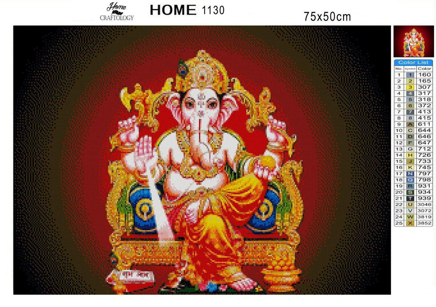 Ganesha - Diamond Painting Kit - Home Craftology