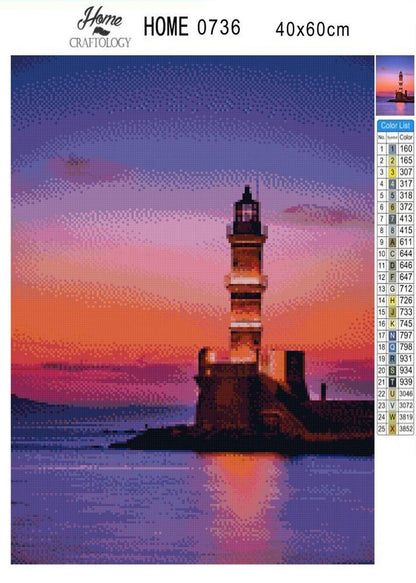 Greece Lighthouse - Diamond Painting Kit - Home Craftology