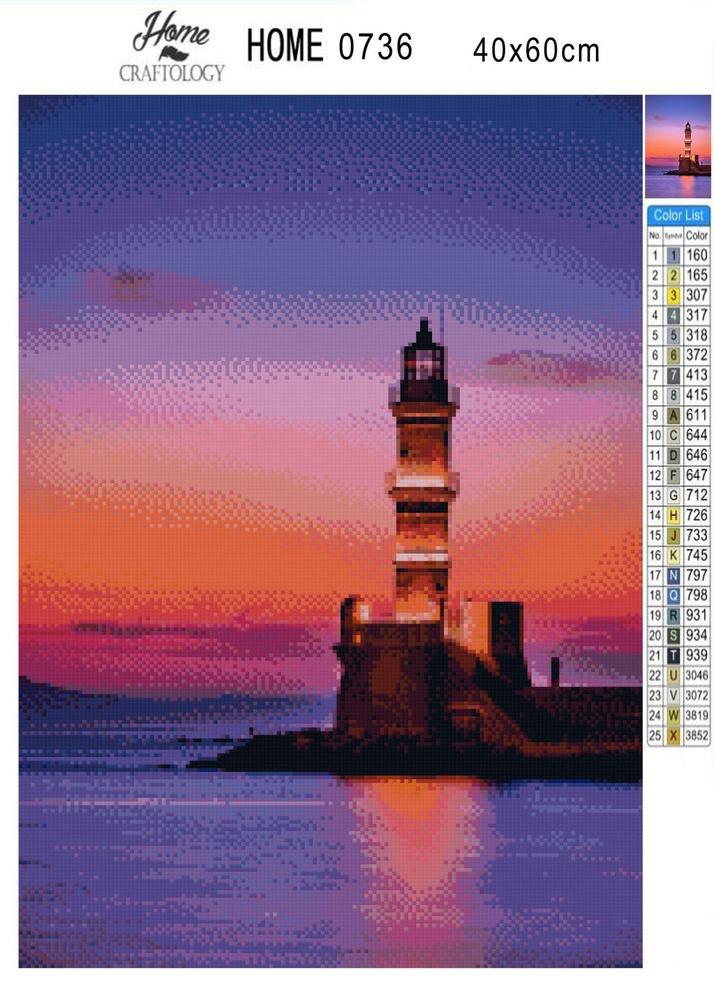 Greece Lighthouse - Diamond Painting Kit - Home Craftology