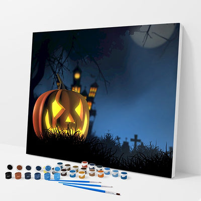 Spooky Pumpkin Kit - Paint By Numbers