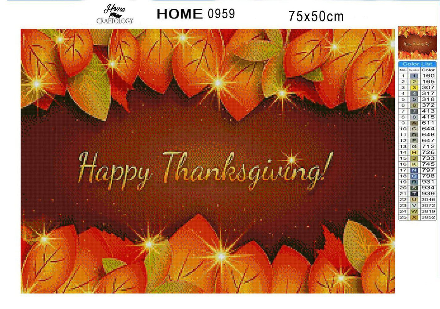 Happy Thanksgiving - Diamond Painting Kit - Home Craftology