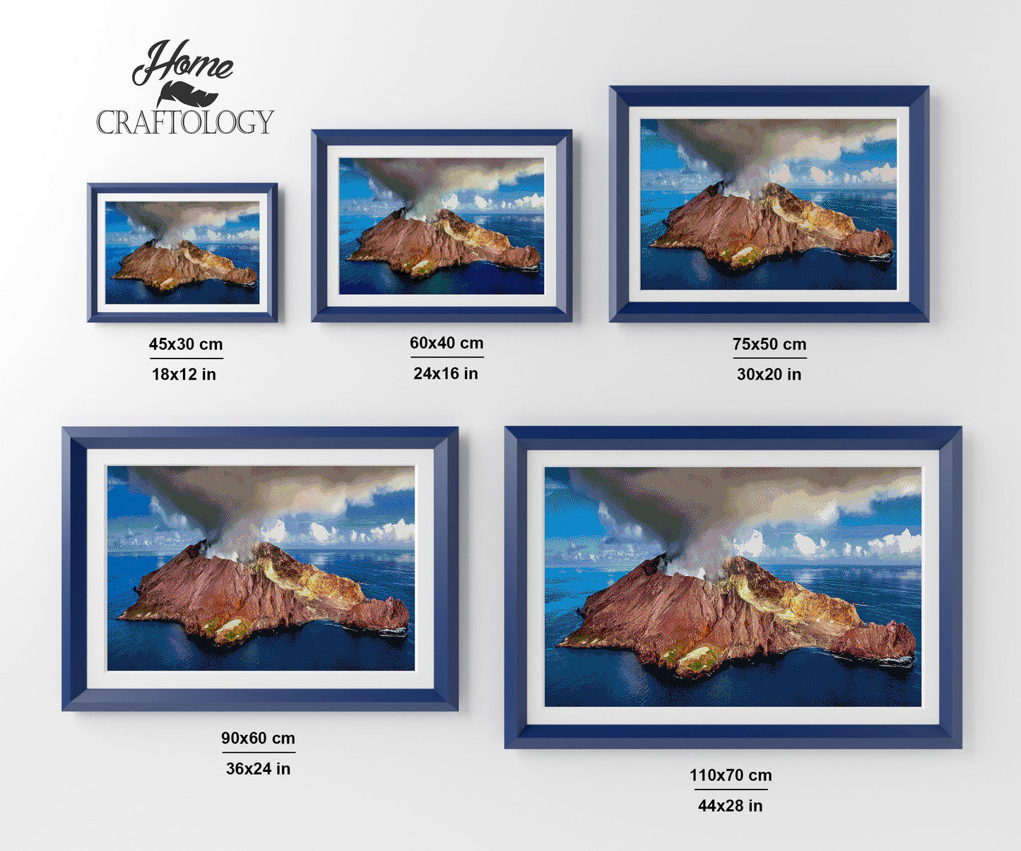 White Island Volcano - Premium Diamond Painting Kit