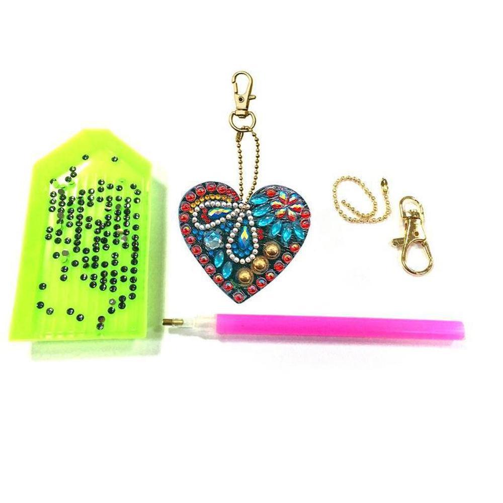 Hearts - Diamond Painting Keychain - Home Craftology