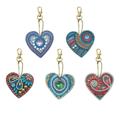 Hearts - Diamond Painting Keychain - Home Craftology