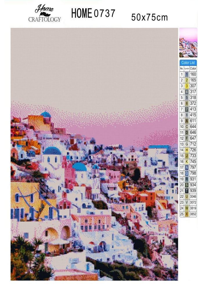 Island of Santorini - Diamond Painting Kit - Home Craftology