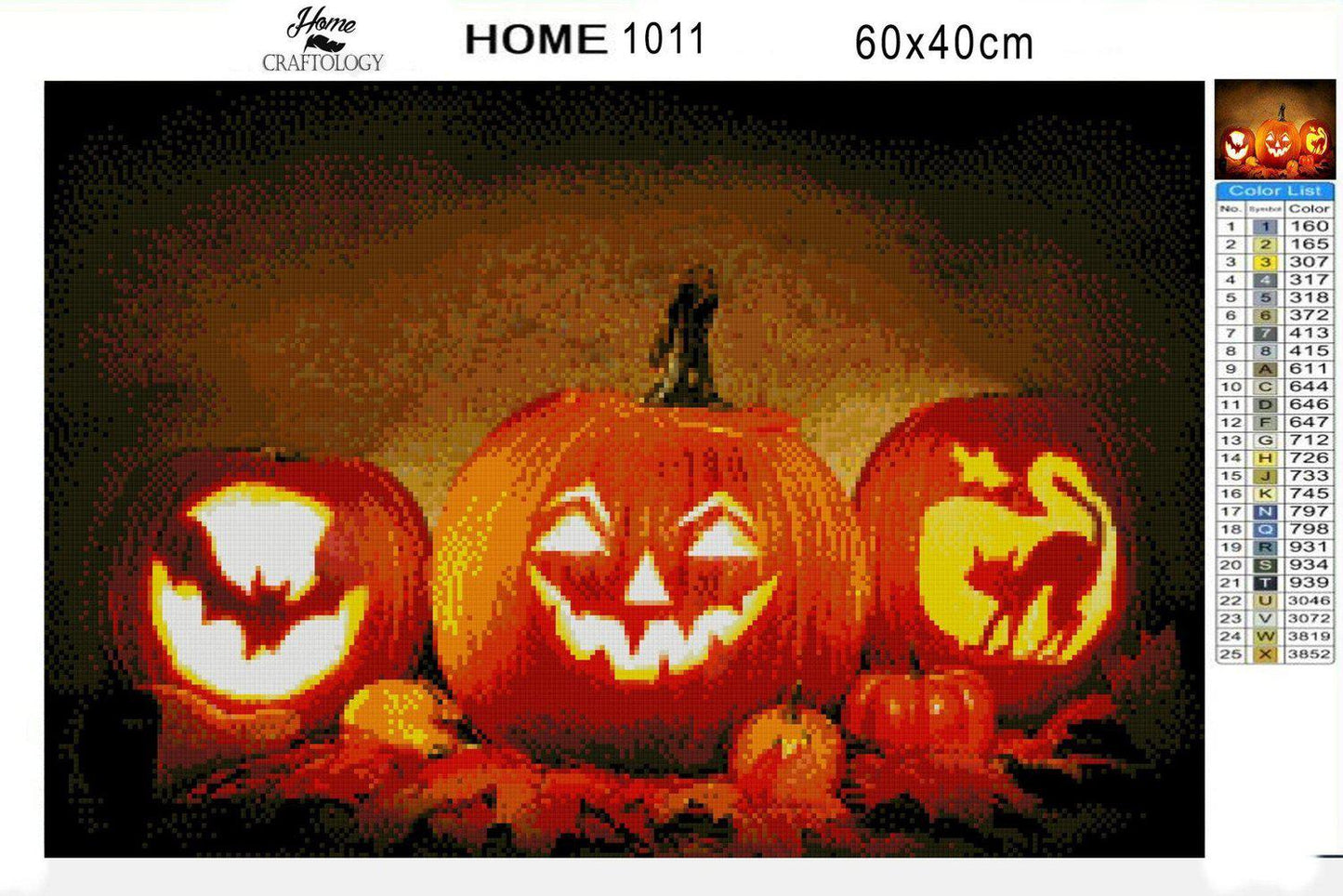 Jack-o-lanters - Diamond Painting Kit - Home Craftology