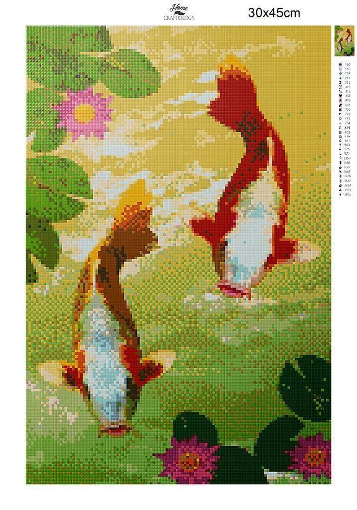 Koi Fish - Diamond Painting Kit - Home Craftology