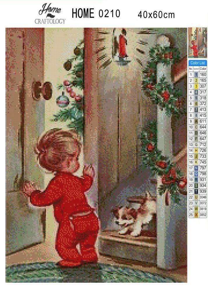 Little Boy Waiting for Santa - Diamond Painting Kit - Home Craftology