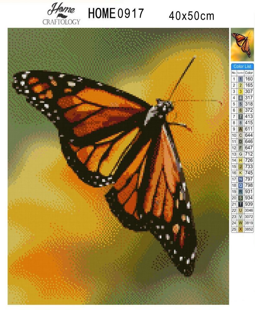 Monarch Butterfly Painting - Diamond Painting Kit - Home Craftology