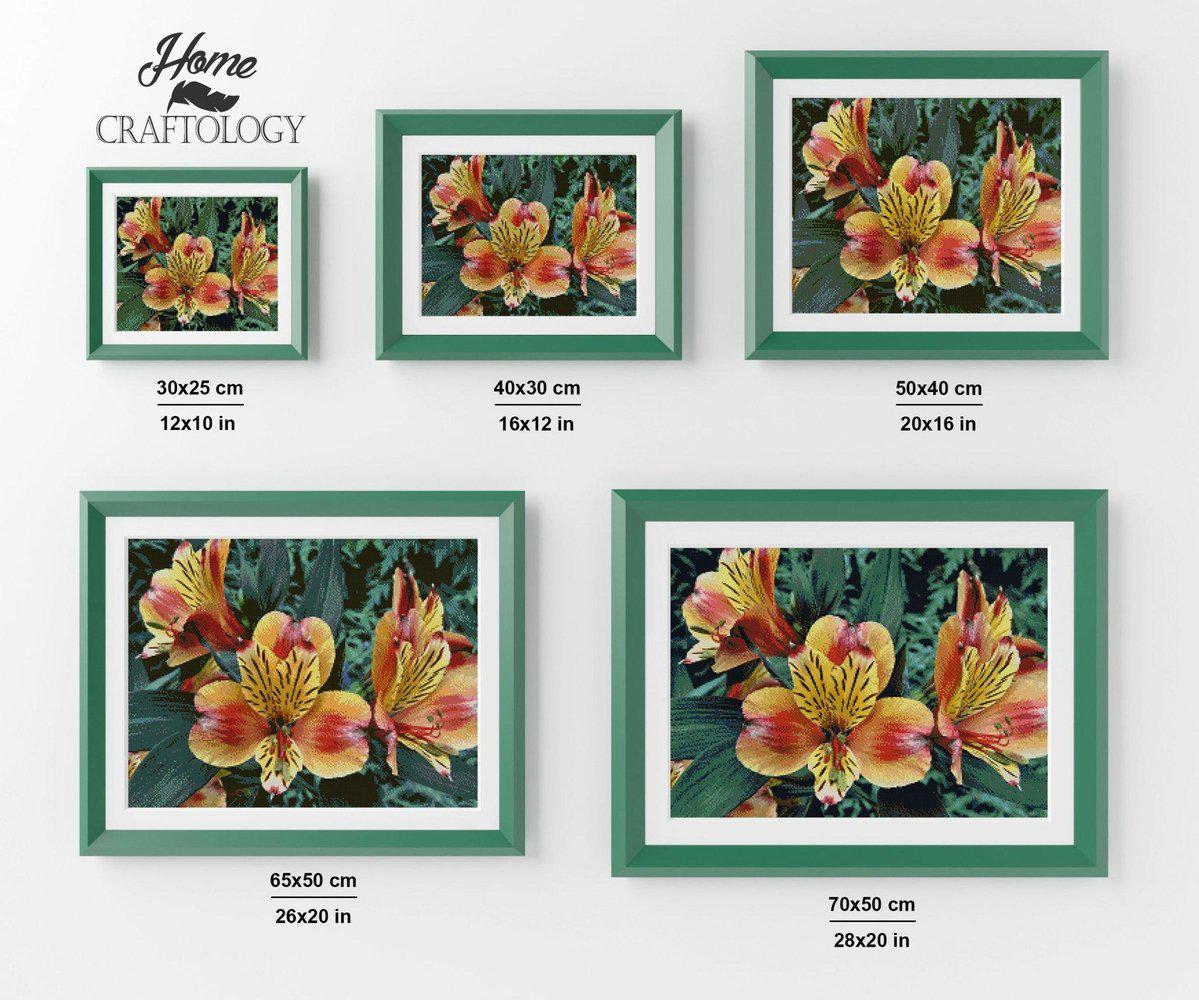 Orange Yellow Orchid - Diamond Painting Kit - Home Craftology