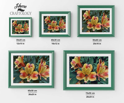Orange Yellow Orchid - Diamond Painting Kit - Home Craftology