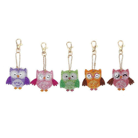 Owls - Diamond Painting Keychain - Home Craftology