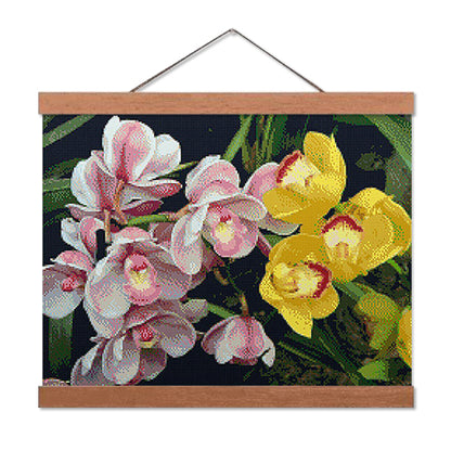 Pink and Yellow Orchids - Exclusive Premium Diamond Painting Kit