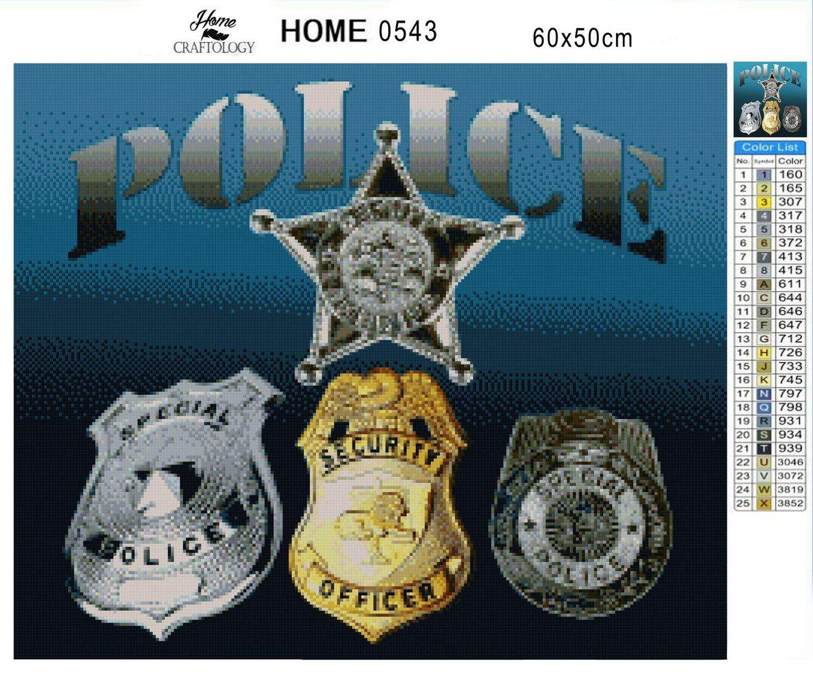 Police Badge - Diamond Painting Kit - Home Craftology