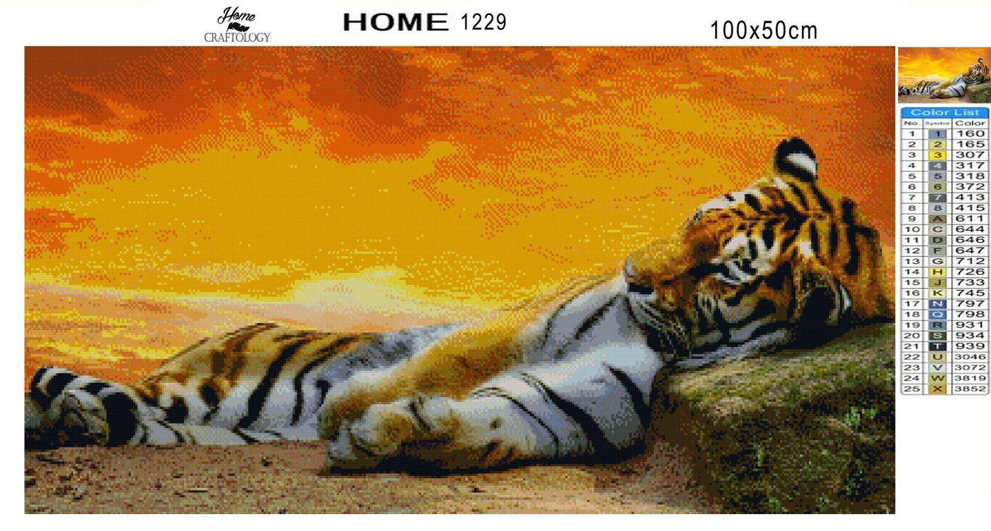 Resting Tiger - Diamond Painting Kit - Home Craftology
