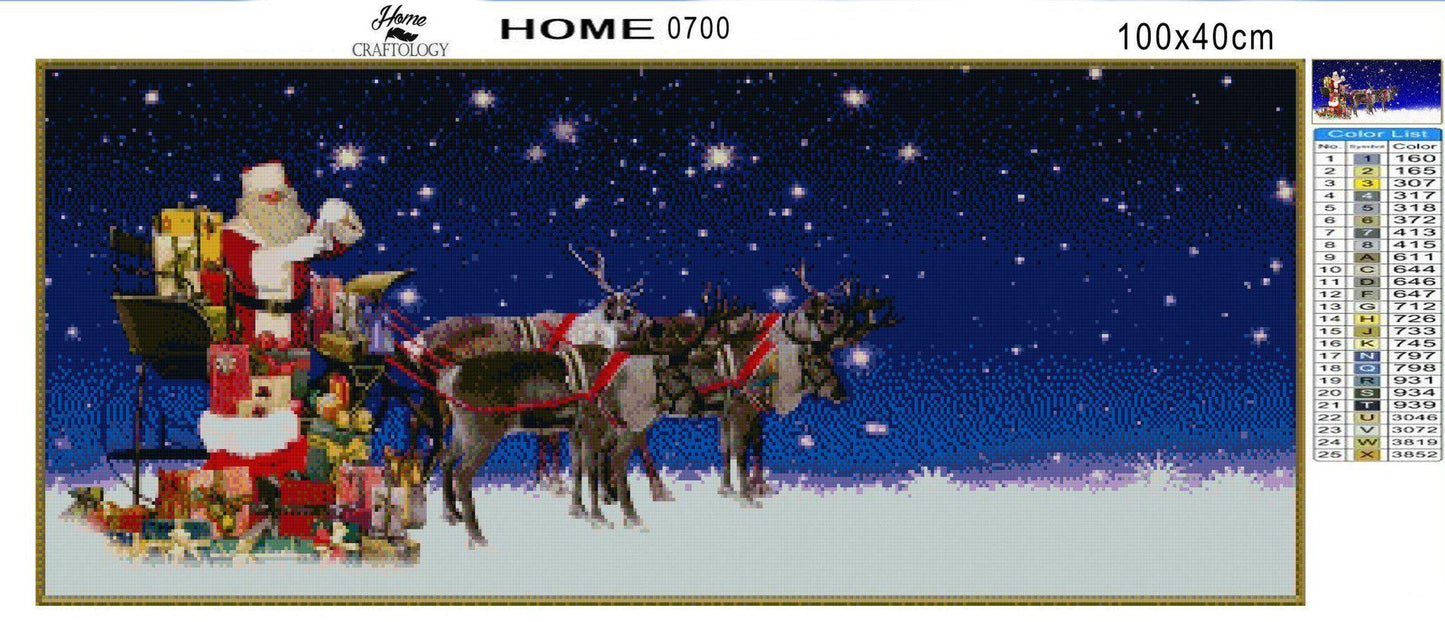 Santa and Reindeers - Diamond Painting Kit - Home Craftology