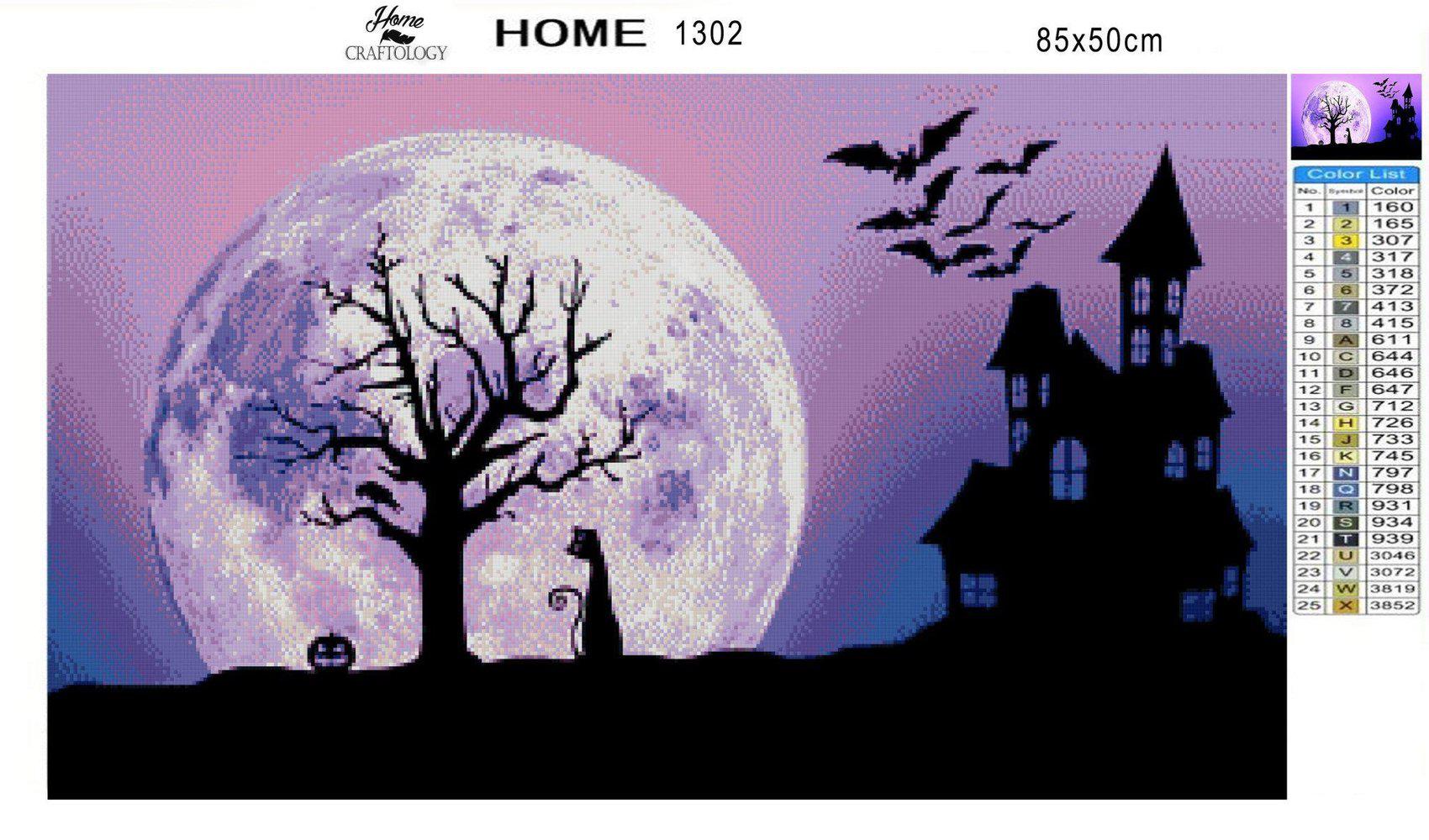 Scary Full Moon - Diamond Painting Kit - Home Craftology