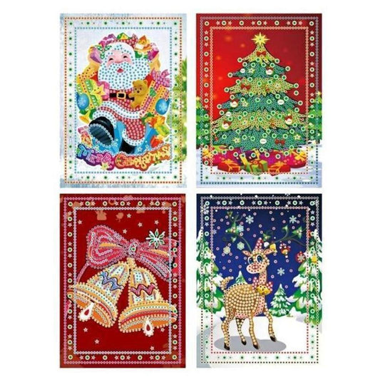 Set of 4 Christmas Greeting Cards Set C