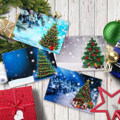 Set of 4 Christmas Greeting Cards Set D