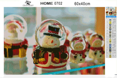 Snow Globe Snowman - Diamond Painting Kit - Home Craftology