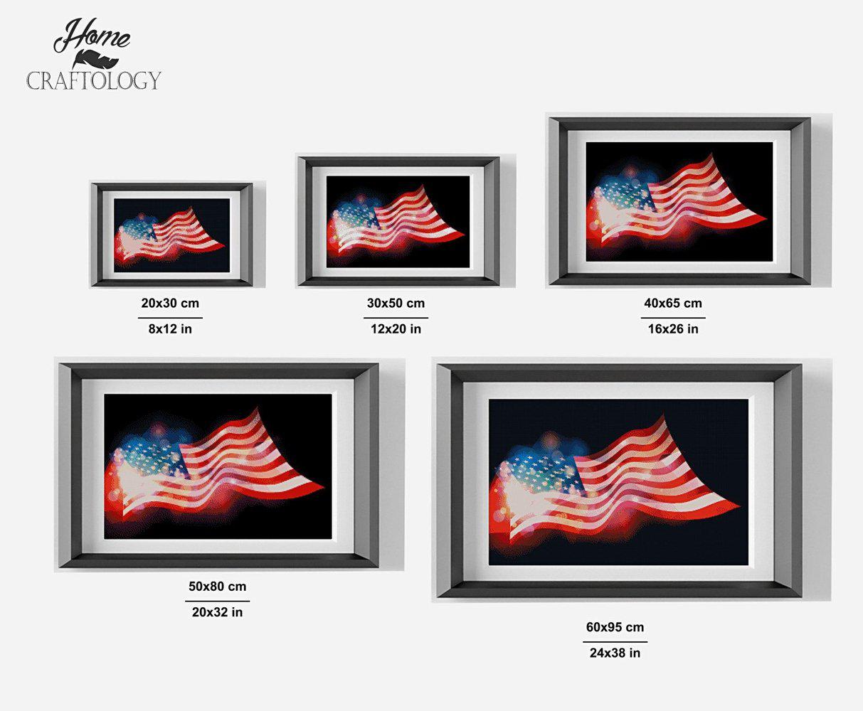 Sparkling USA Flag - Diamond Painting Kit - Home Craftology