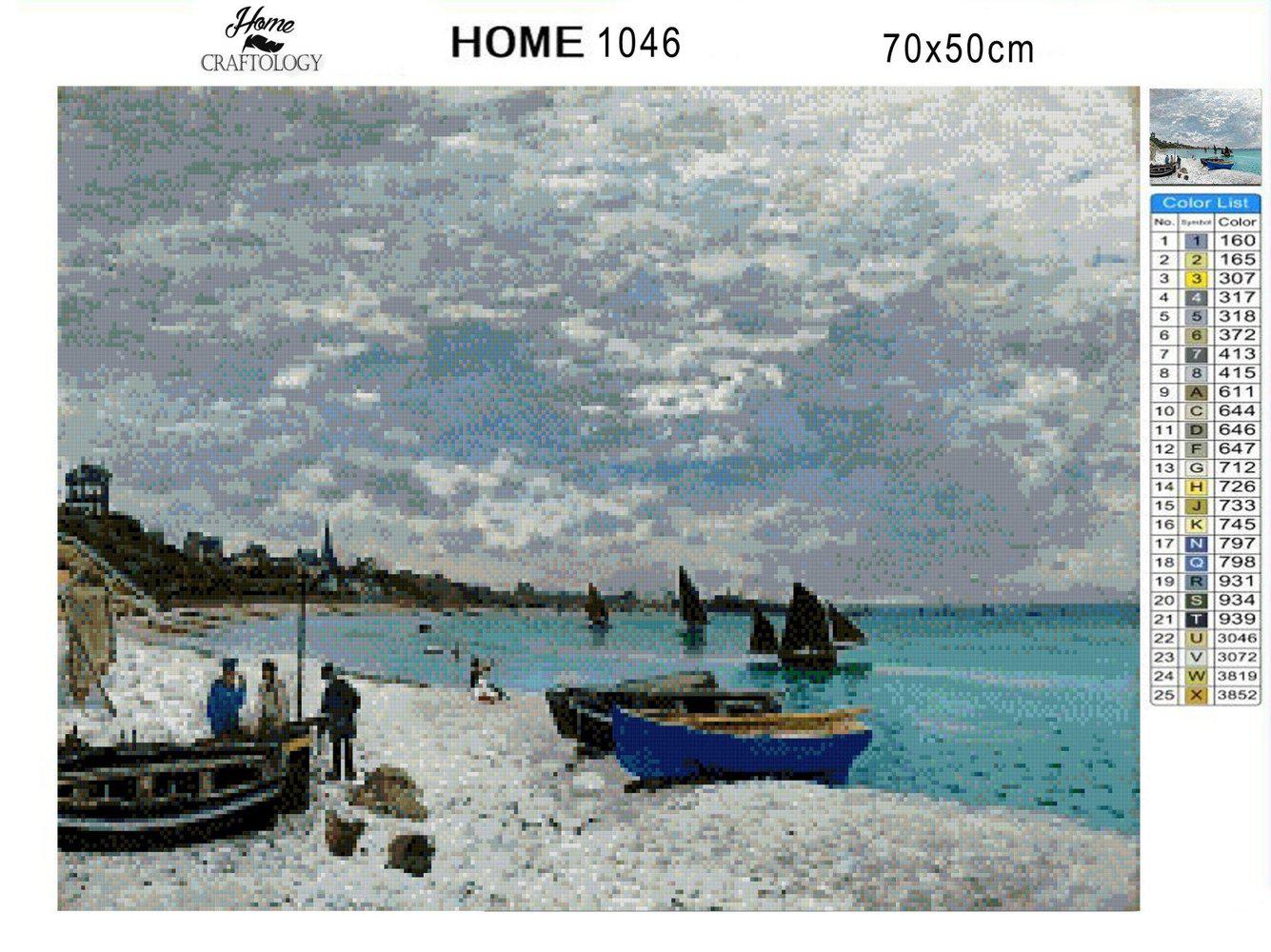 The Beach at Sainte Adresse - Diamond Painting Kit - Home Craftology