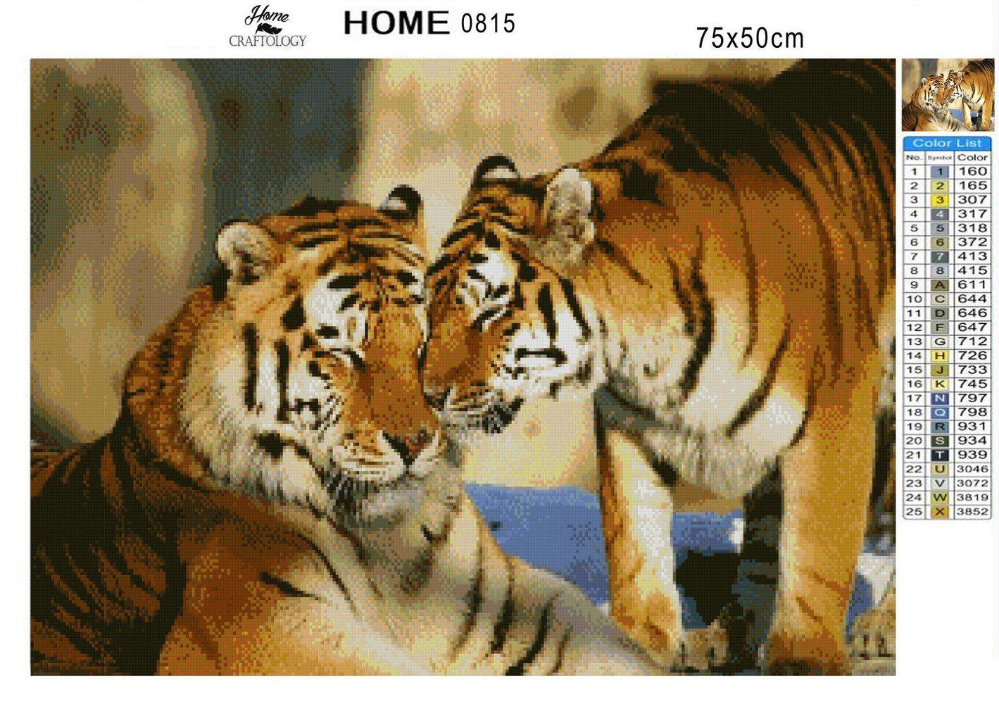 Tiger and Tigress - Diamond Painting Kit - Home Craftology