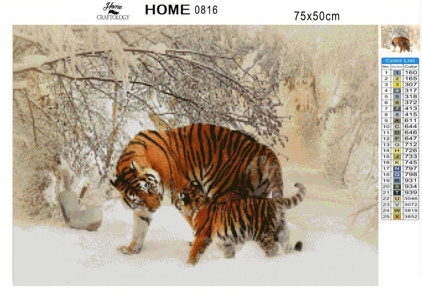 Tigers in Winter - Diamond Painting Kit - Home Craftology