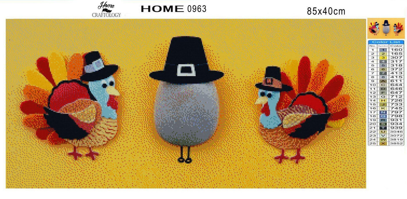 Turkey and Egg - Diamond Painting Kit - Home Craftology