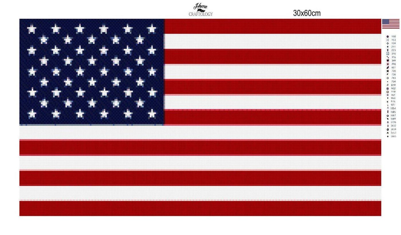 USA Flag - Diamond Painting Kit - Home Craftology