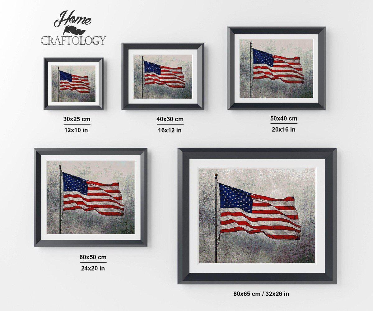 Waving American Flag - Diamond Painting Kit - Home Craftology