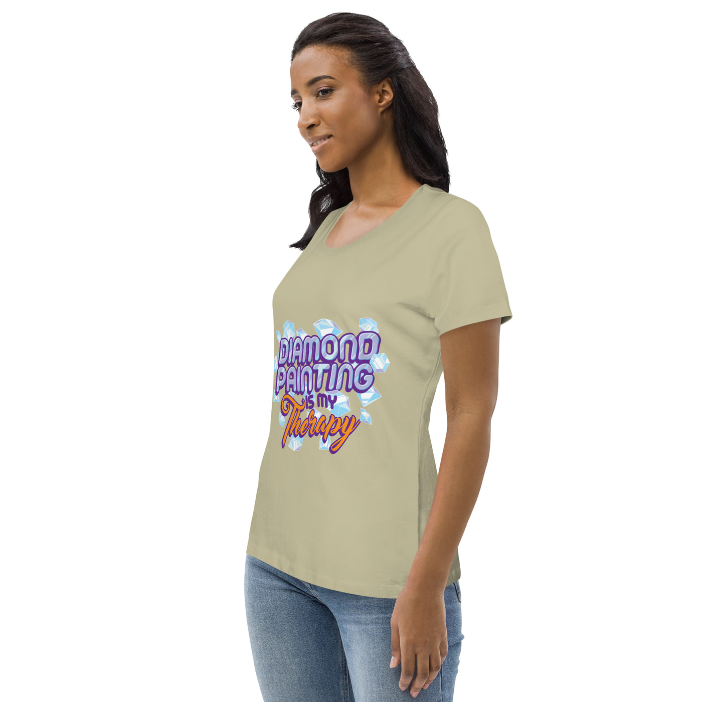Diamond Paiting Is My Therapy Women's fitted eco tee